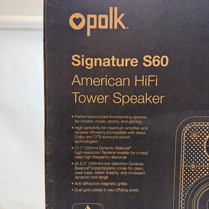 Polk Audio Signature S60 Tower Speaker Pair Set Of Two NIB