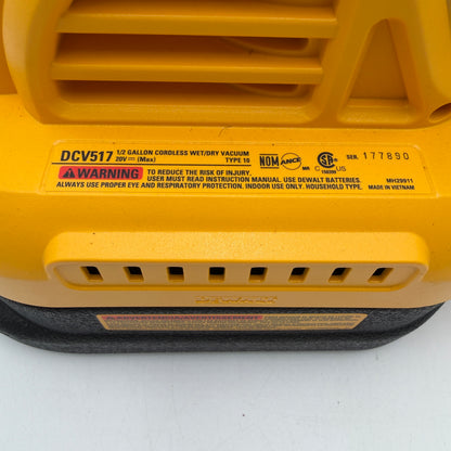 DeWalt DCV517 1/2 Gallon Cordless Wet/Dry Vacuum TOOL ONLY