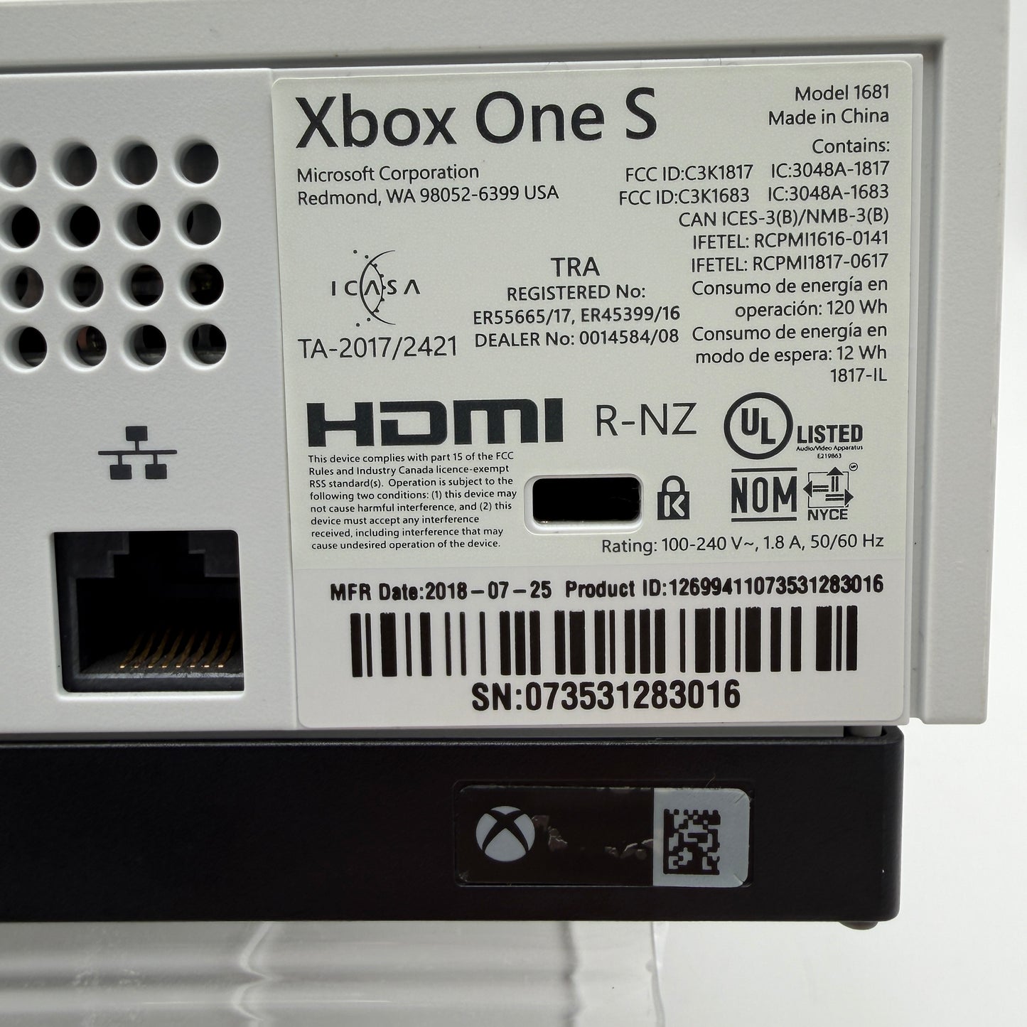 Microsoft Xbox One S 825GB White Console Only 1681