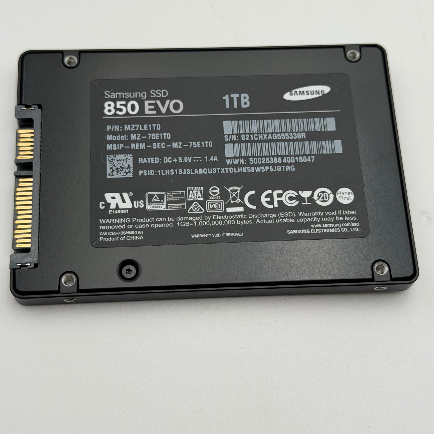 Samsung 850 EVO SSD 1TB SATA III Internal Solid State Drive Black Used