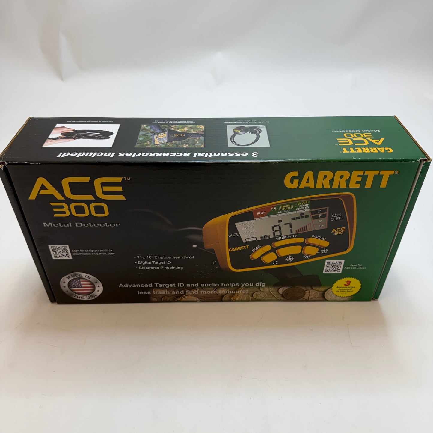 Garrett Ace 300 Metal Detector Black New In Box