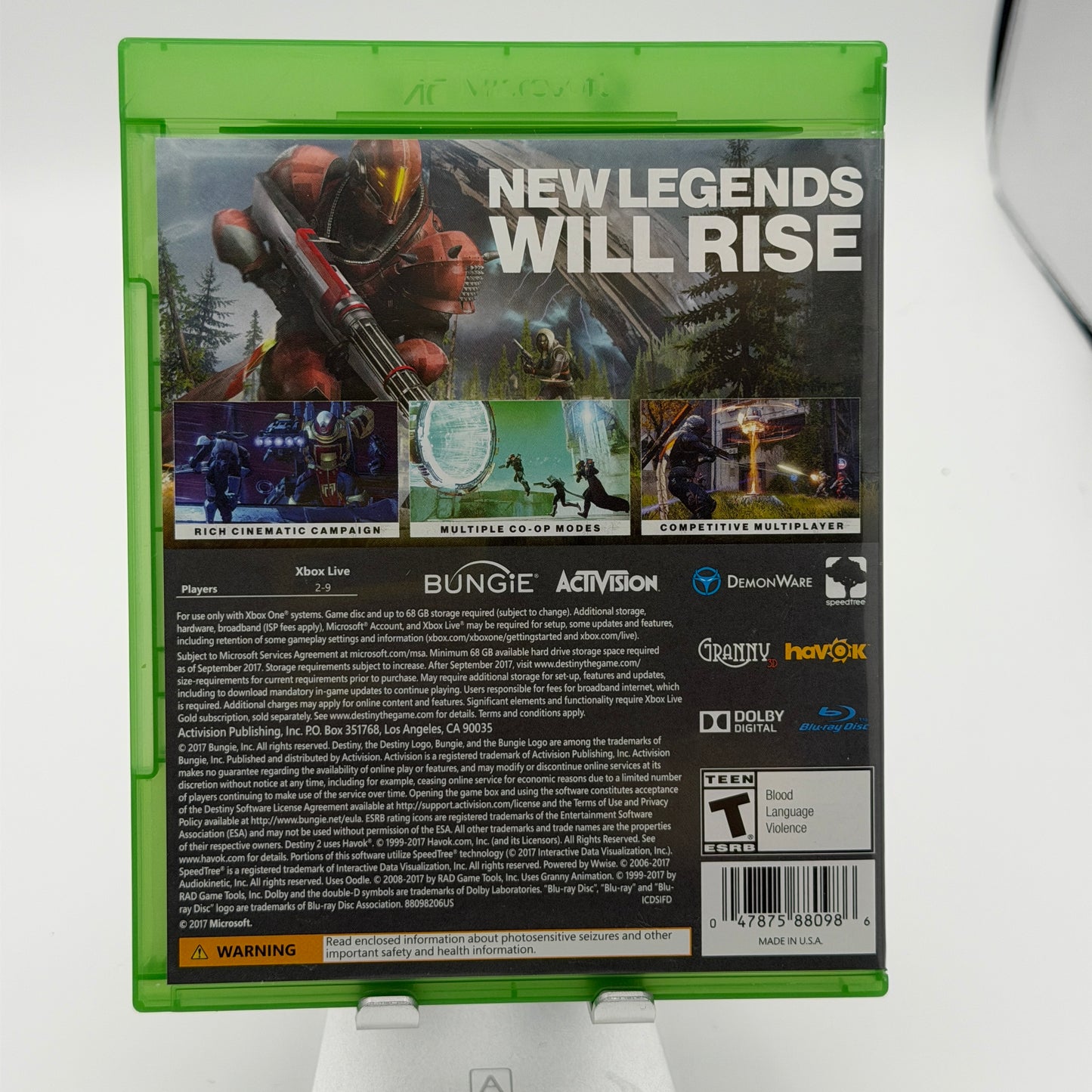 Xbox One Destiny 2 Video Game Used With Box Manual Inserts