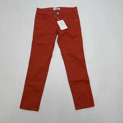 Gucci Kids Girls Jeans Size 5 Rust Orange Skinny Rhinestone Logo NWT Made Italy