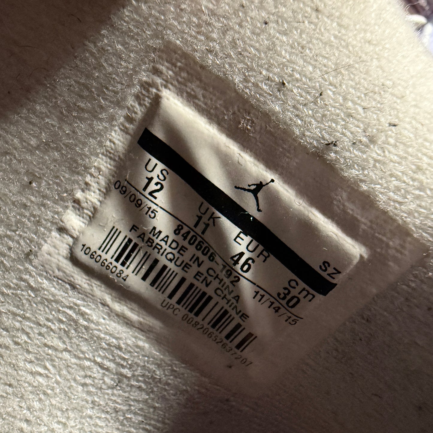 2015 Nike Air Jordan 4 Retro OG White Cement 840606-192 Size 12 with Replacement Box