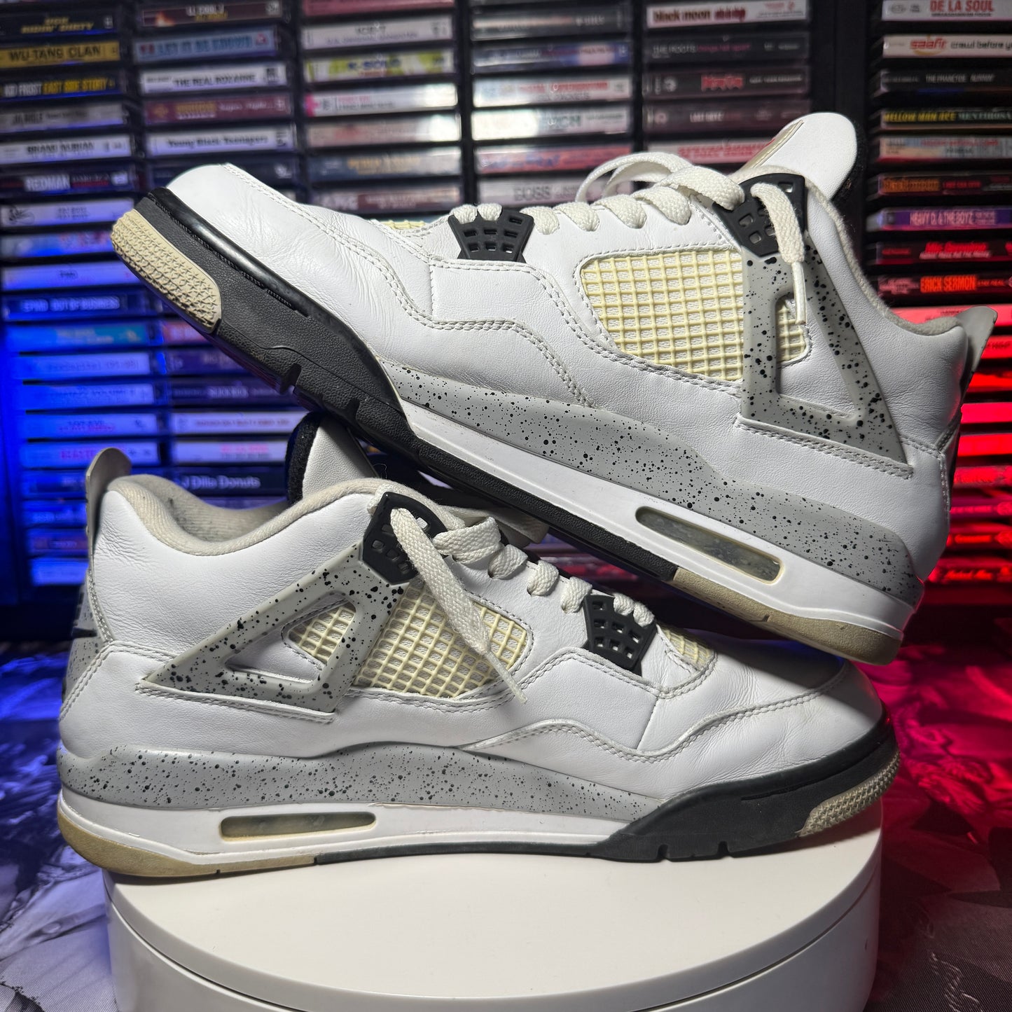 2015 Nike Air Jordan 4 Retro OG White Cement 840606-192 Size 12 with Replacement Box