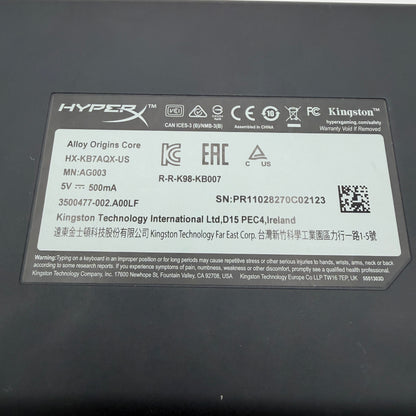 Kingston HyperX Alloy Origins Core TKL Wired Mechanical Gaming Keyboard