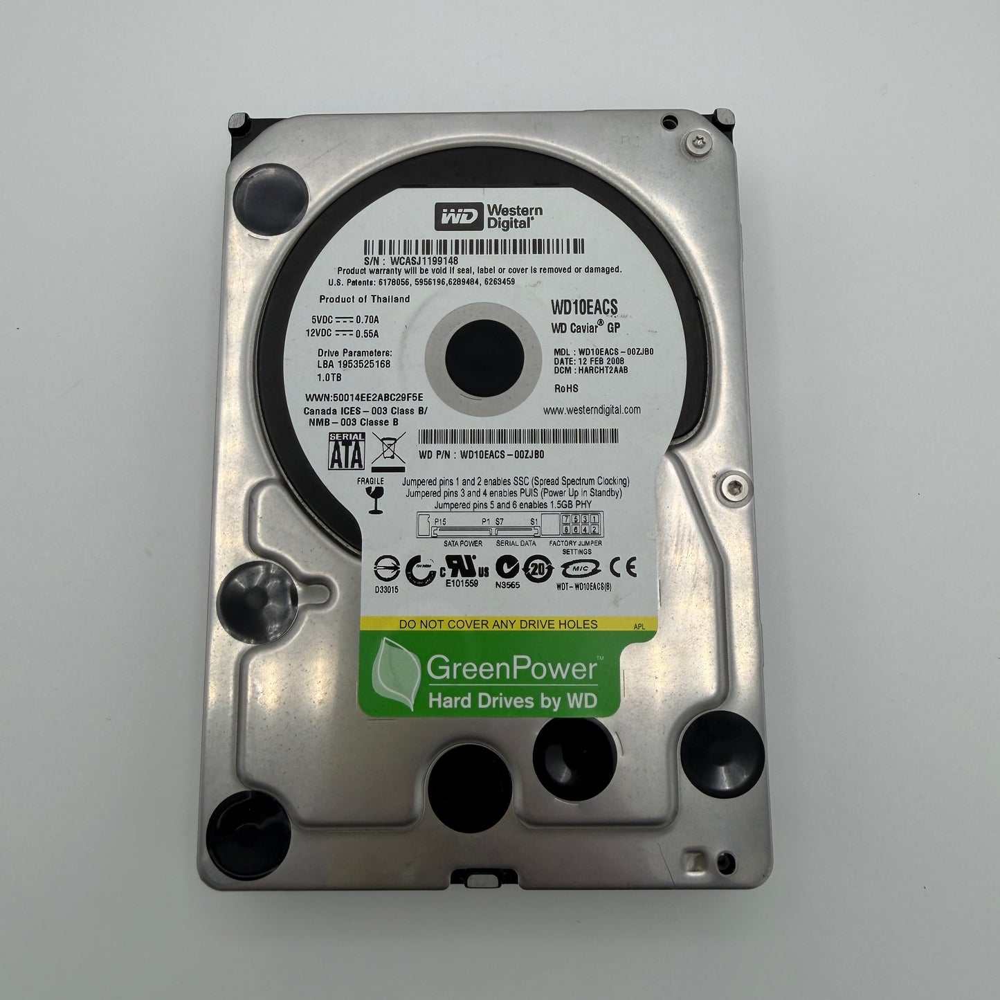 WD Caviar SE16 WD10EACS 1TB 3.5" SATA Hard Drive 5400RPM 16MB GP - Silver