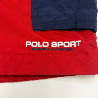 Ralph Lauren Vintage Polo Sport Red Nylon Belted Water Resistant Hiking Cargo Shorts Large