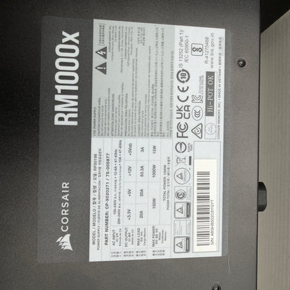 CORSAIR RM1000x 1000W 80+ Gold Certified Fully Modular ATX Power Supply