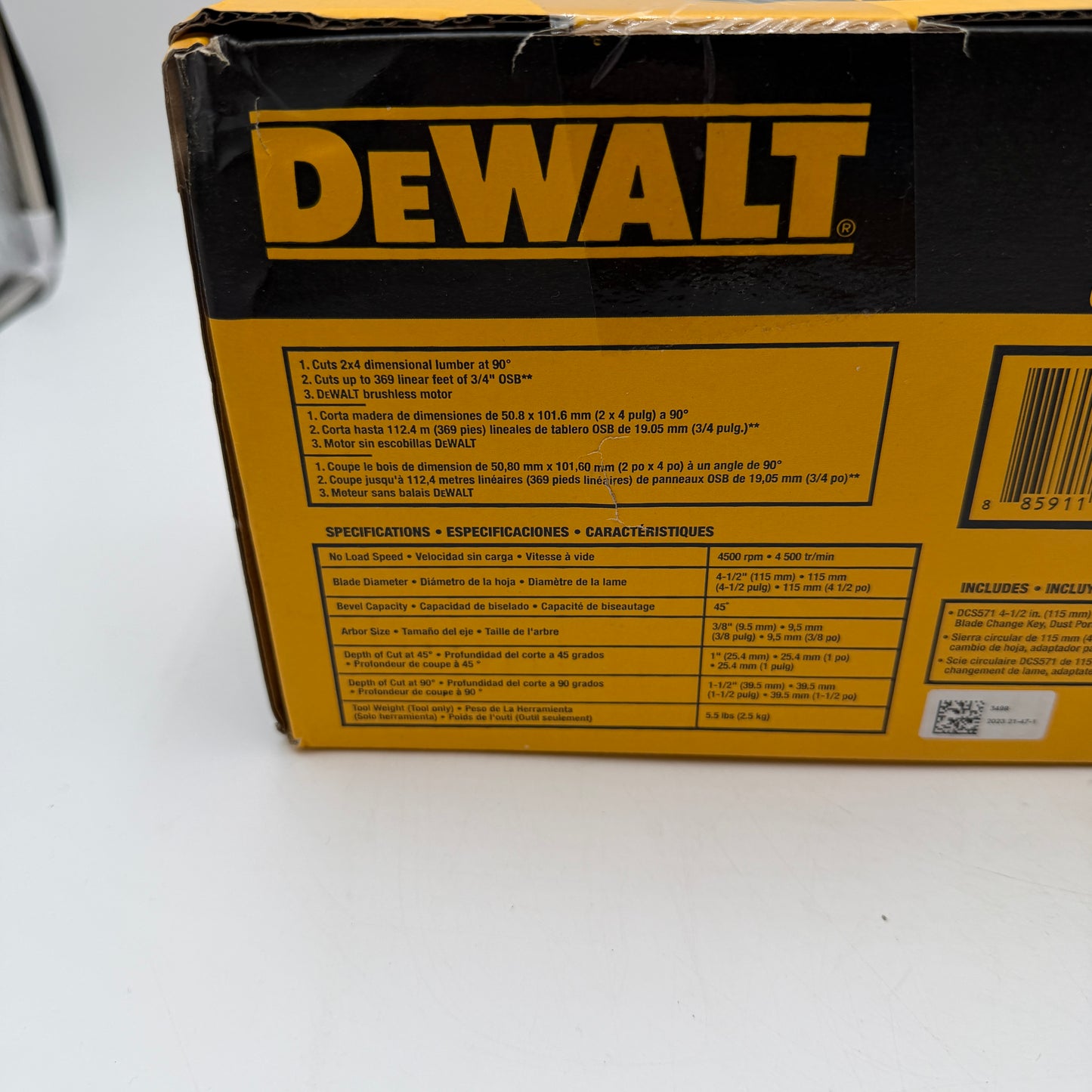 DeWalt DCS571B Atomic Compact 4-1/2 inch Circular Saw Tool Only NIB