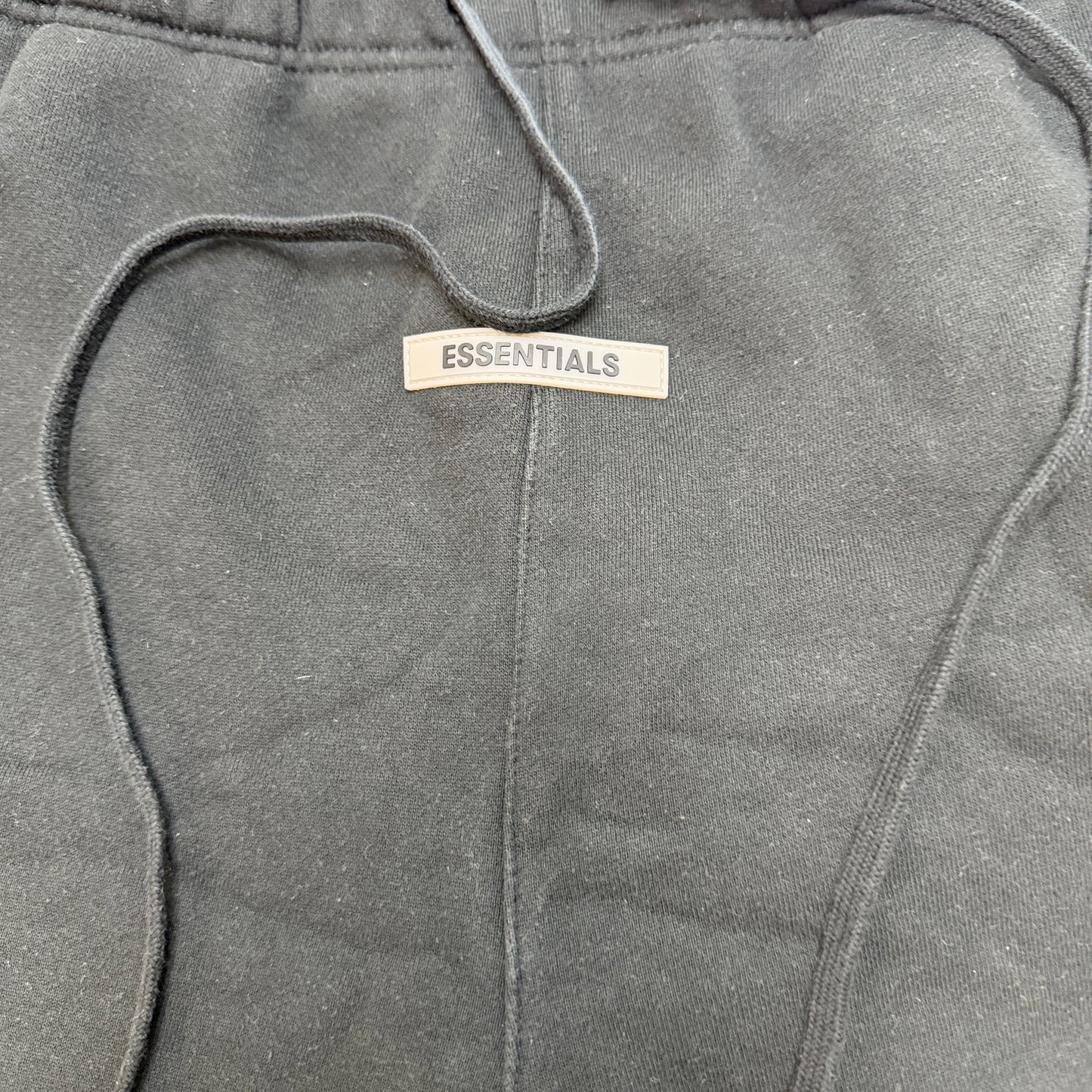 Fear of God Essentials Men's Black Fleece Logo Drawstring Sweat Shorts - Size L
