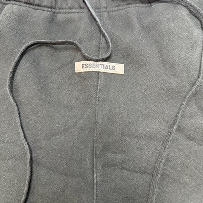 Fear of God Essentials Men's Black Fleece Logo Drawstring Sweat Shorts - Size L