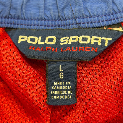 Ralph Lauren Vintage Polo Sport Red Nylon Belted Water Resistant Hiking Cargo Shorts Large