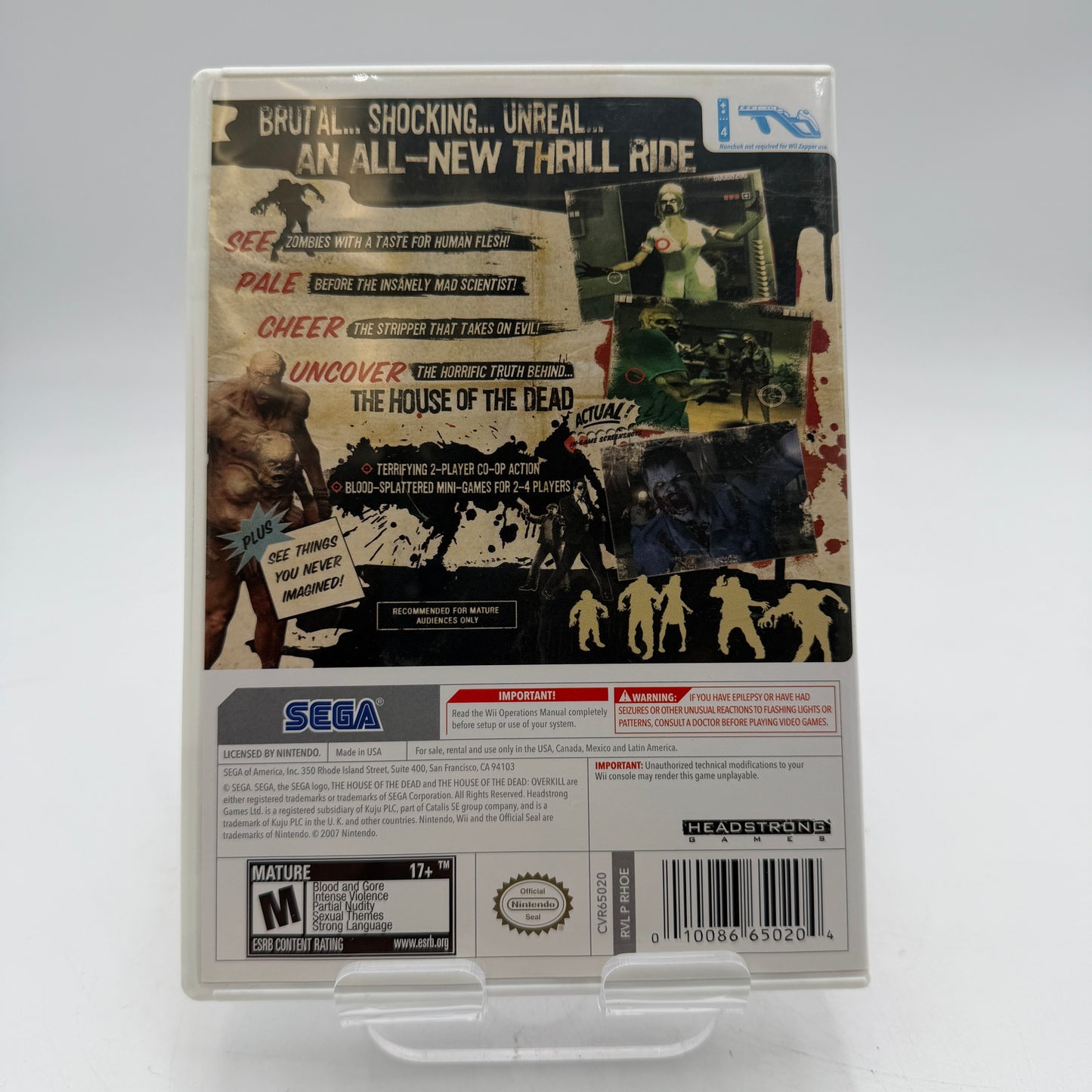 Wii The House of the Dead Overkill Video Game With Box