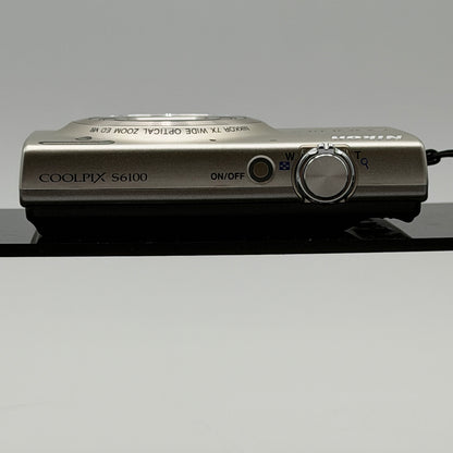 Used Nikon Coolpix S6100 Digital Camera Silver with Carrying Bag