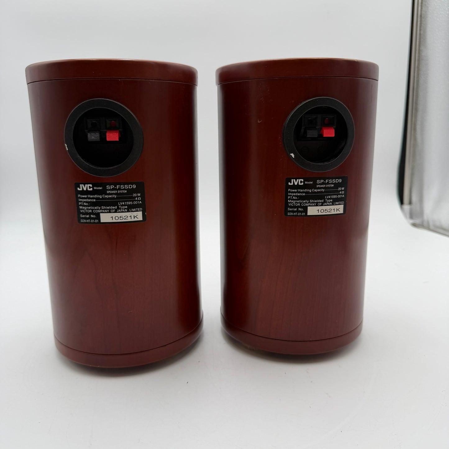 JVC SP-FSSD9 Cherrywood Vintage Bookshelf Speakers 20W Used - Brown