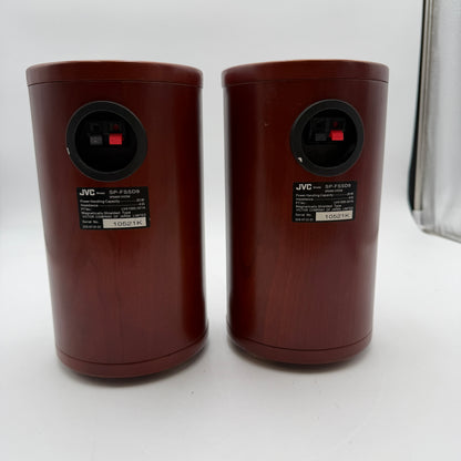 JVC SP-FSSD9 Cherrywood Vintage Bookshelf Speakers 20W Used - Brown