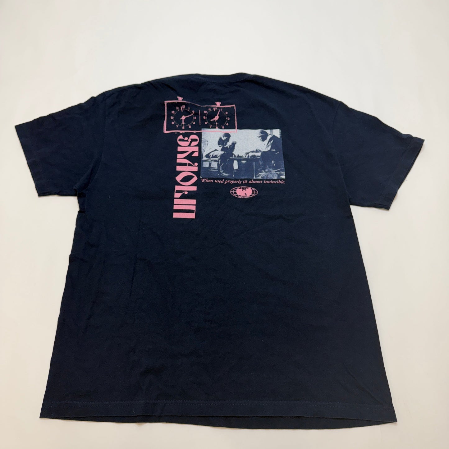 Wu-Wear Wu-Tang Clan Chess Graphic T-Shirt Men's XL Navy Blue Cotton Tee