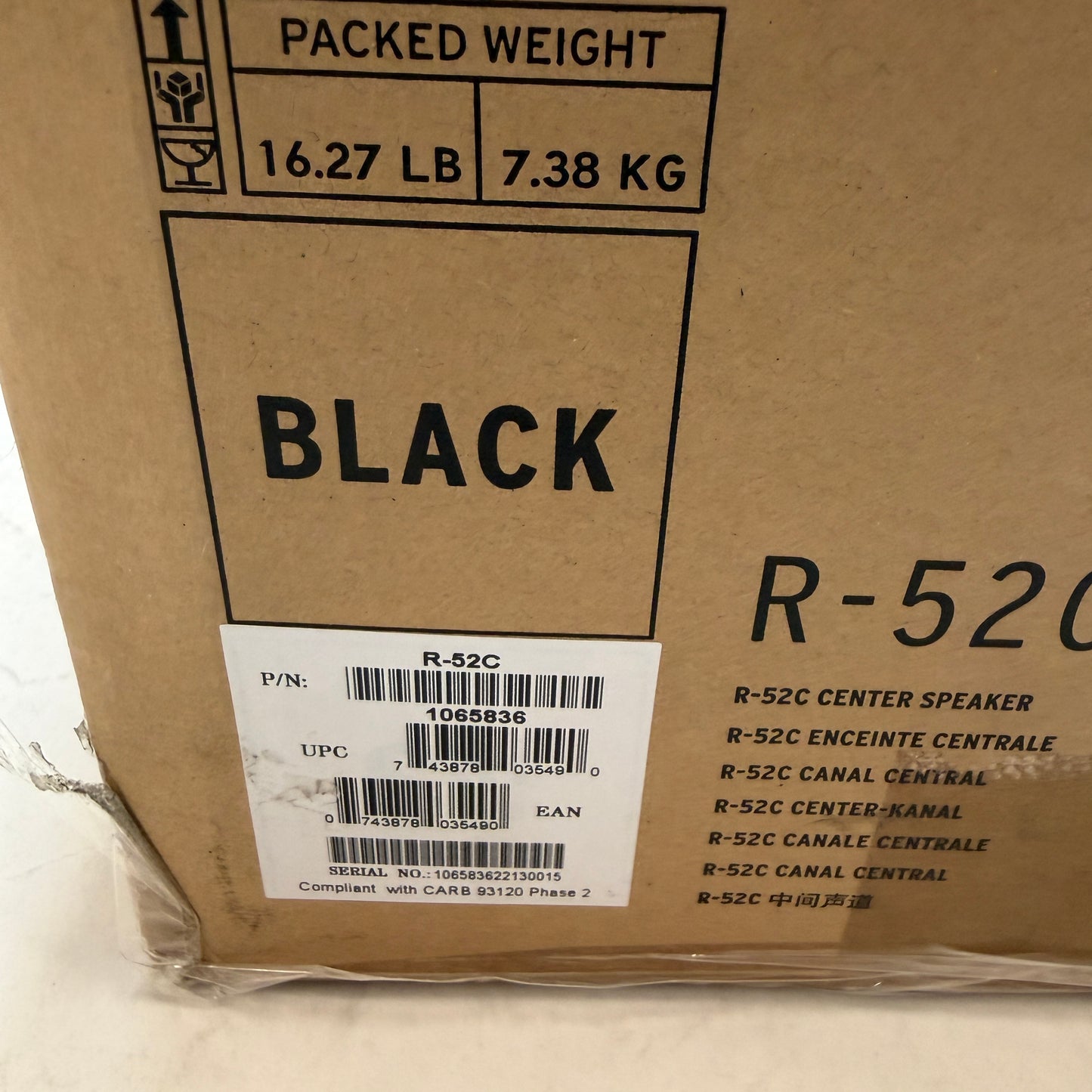 Klipsch Reference R-52C Two-Way Center Channel Speaker Black New In Box