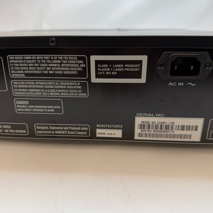 Marantz Model CC4001 5 Disc Changer With Manual For Parts or Repair