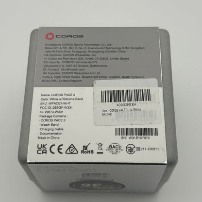 Coros Pace 3 GPS Sport Watch White