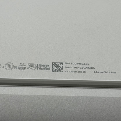 HP Chromebook 14a-nf0121wm 14 Inch 128GB 4GB N2000 Silver Used With Box