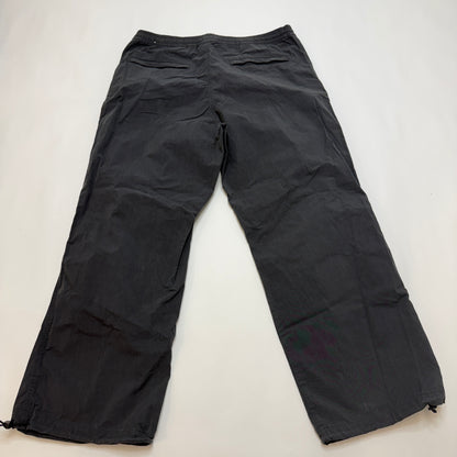 H&M Men's Parachute Pants, Large, Gray, Loose Fit, Cotton Nylon, Toggle Hem