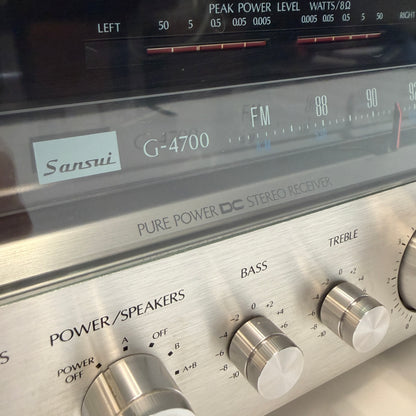 Sansui Vintage G-4700 AM/FM Pure Power DC Stereo Receiver Brown TESTED READ