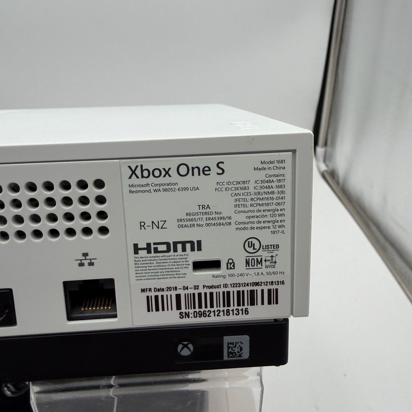 Microsoft Xbox One S (1681) 2016 1TB White Video Game Console ONLY