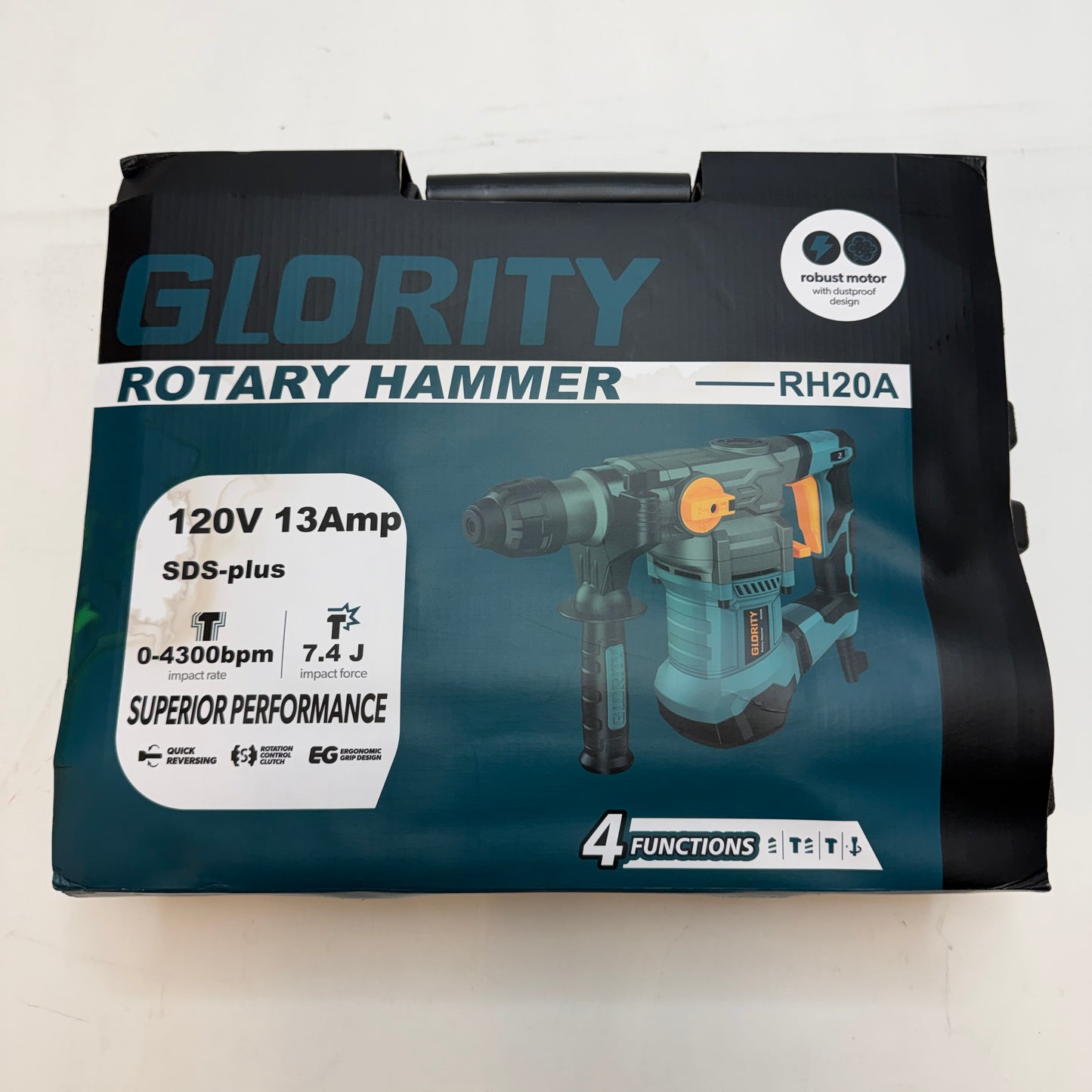 GLORITY 1-1/4 Inch SDS-Plus 13 Amp Heavy Duty Rotary Hammer Drill New In Box