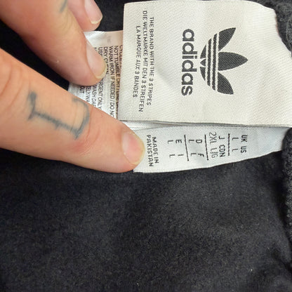 adidas Originals Men's Sweatpants Black Trefoil Logo Fleece Open Hem Size L