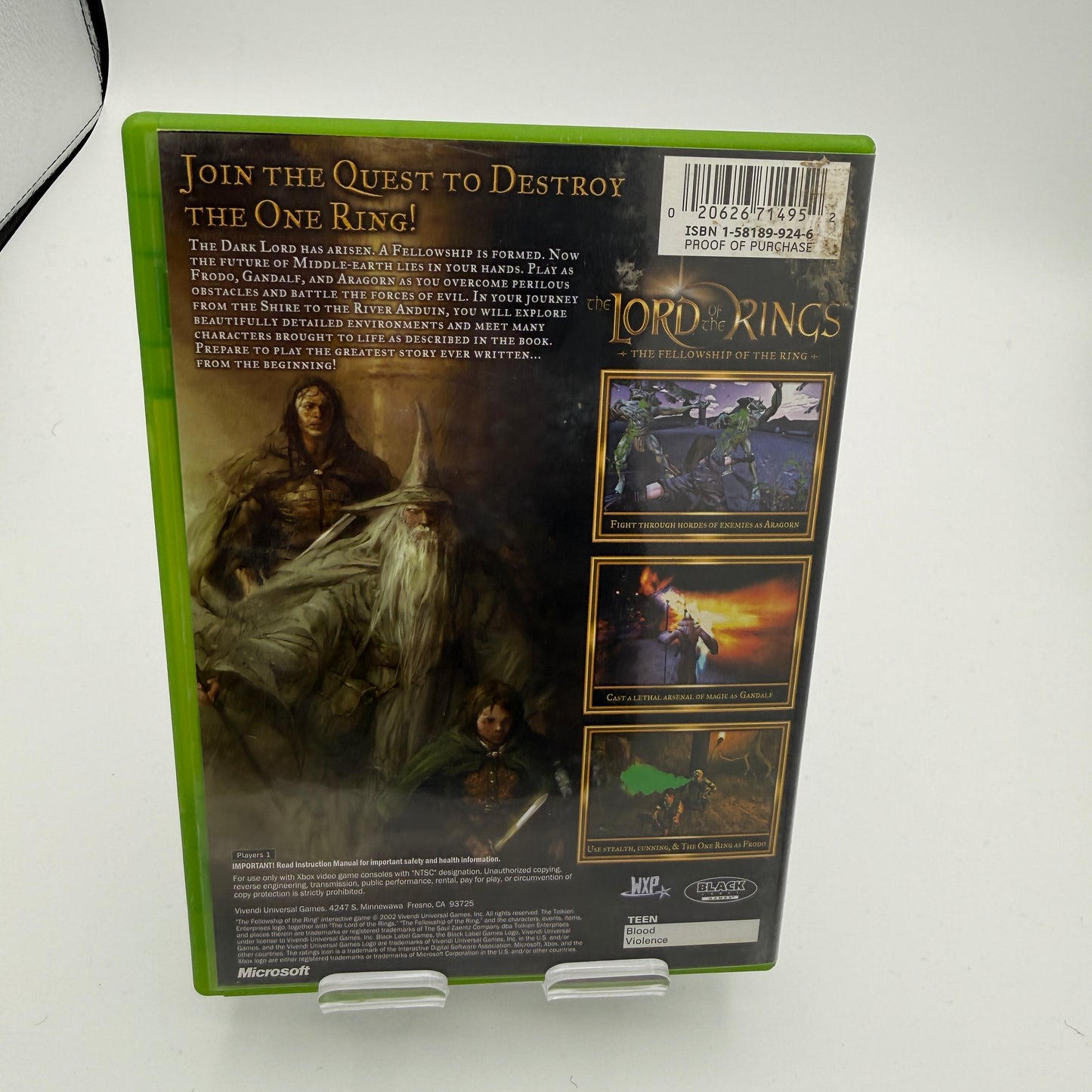 Xbox Lord of the Rings: The Fellowship of the Ring