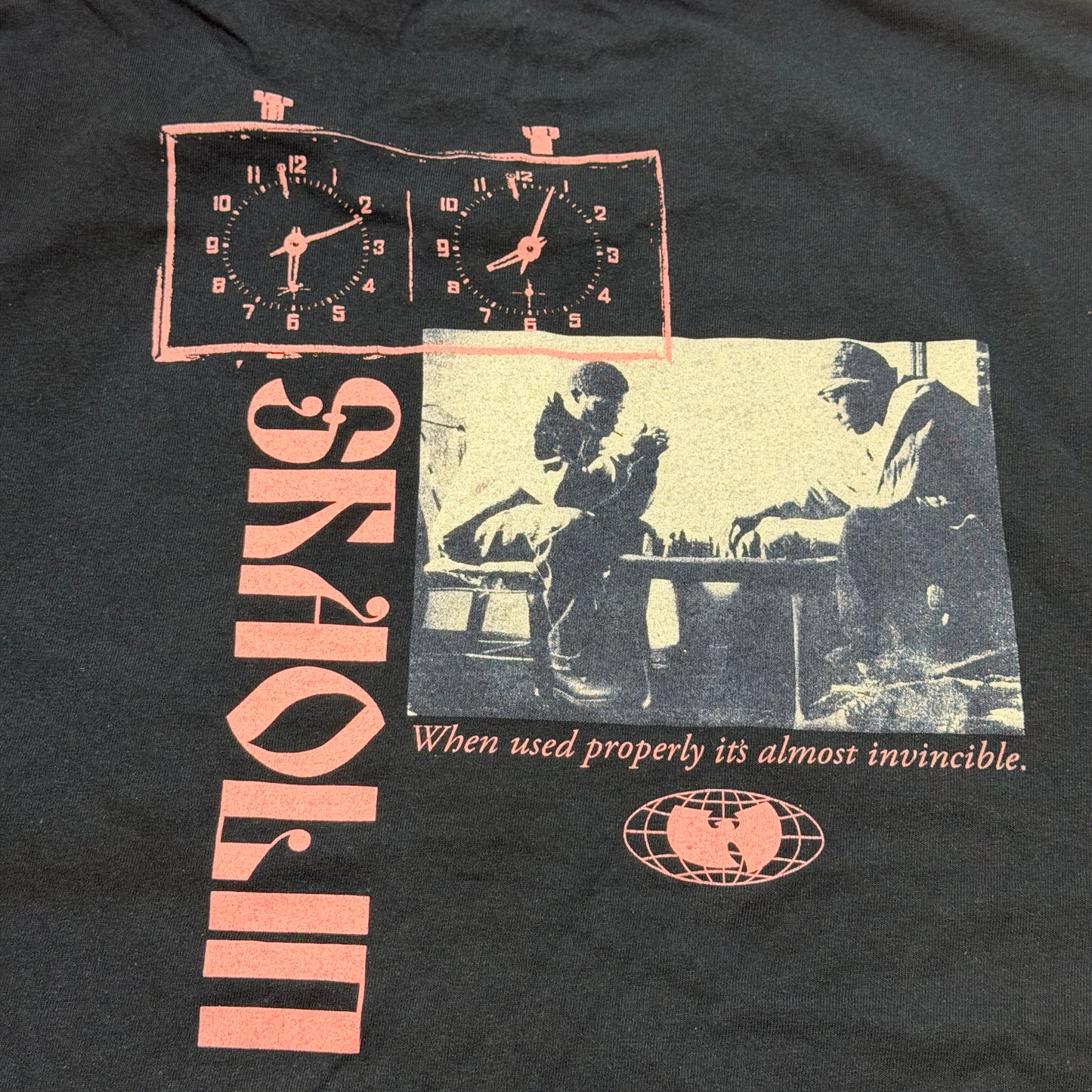 Wu-Wear Wu-Tang Clan Chess Graphic T-Shirt Men's XL Navy Blue Cotton Tee