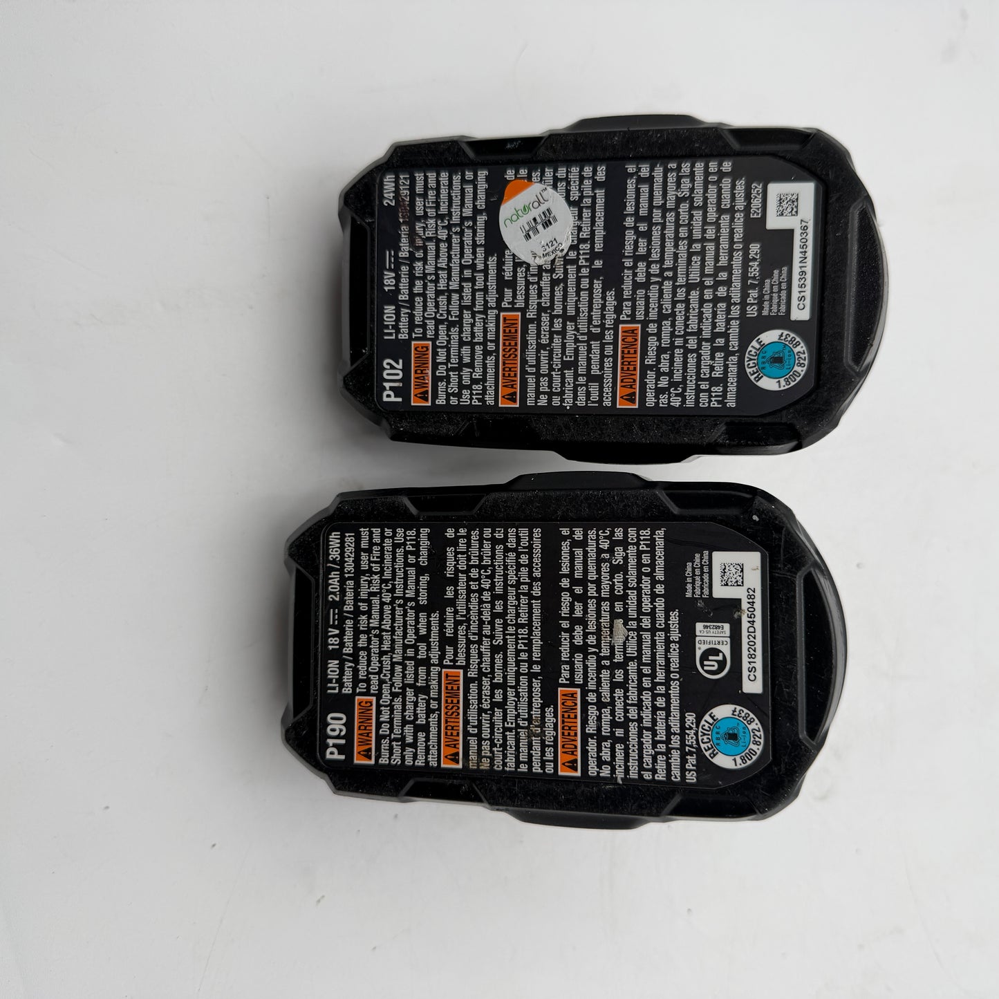 Ryobi ONE+ Battery Charger and 2 Battery Lot - Green