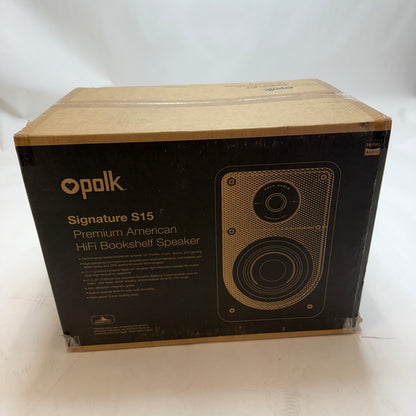 Polk Audio Signature S15 Bookshelf Speaker Washed Black Walnut New In Box