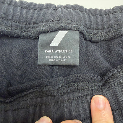 Zara Athleticz Men's Joggers Sweatpants XL Black Cuffed Drawstring