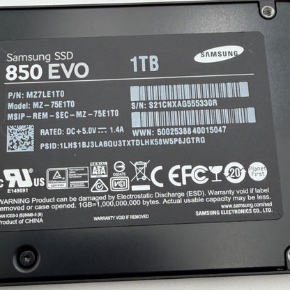 Samsung 850 EVO SSD 1TB SATA III Internal Solid State Drive Black Used