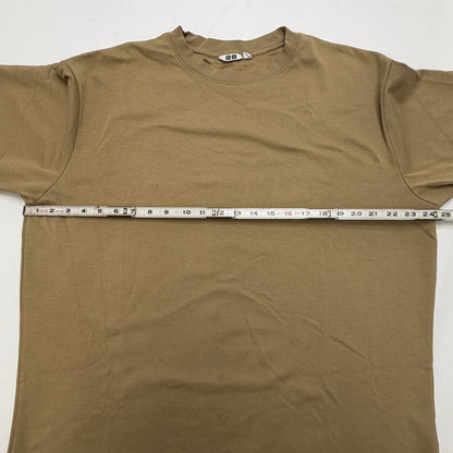 Uniqlo Airism Men's T Shirt XL Brown Cropped Boxy Fit Lightweight Casual