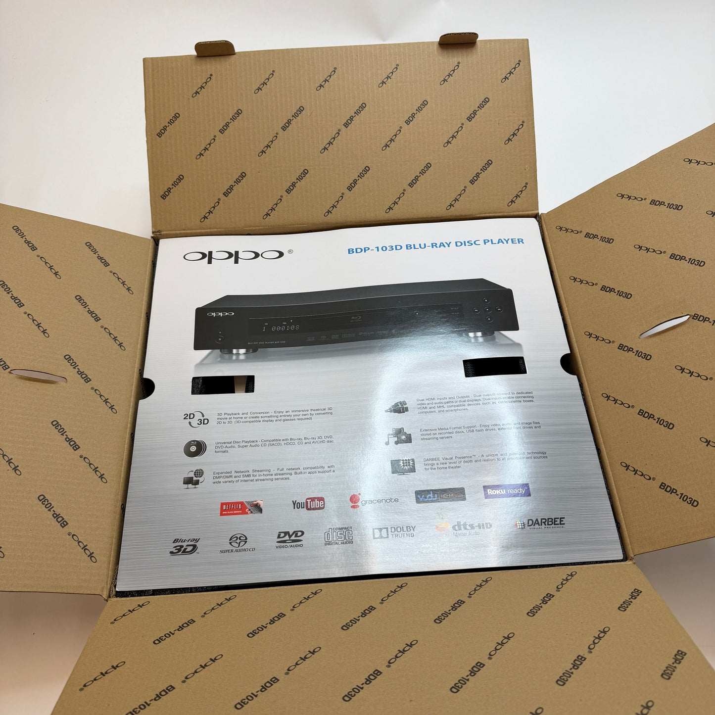 OPPO BDP-103D Blu-Ray Disc Player Black Used With Box