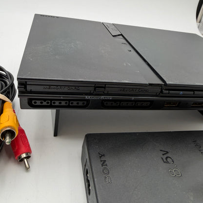 Sony PlayStation 2 Slim SCPH-77001 Black Used Condition With Cables Tested
