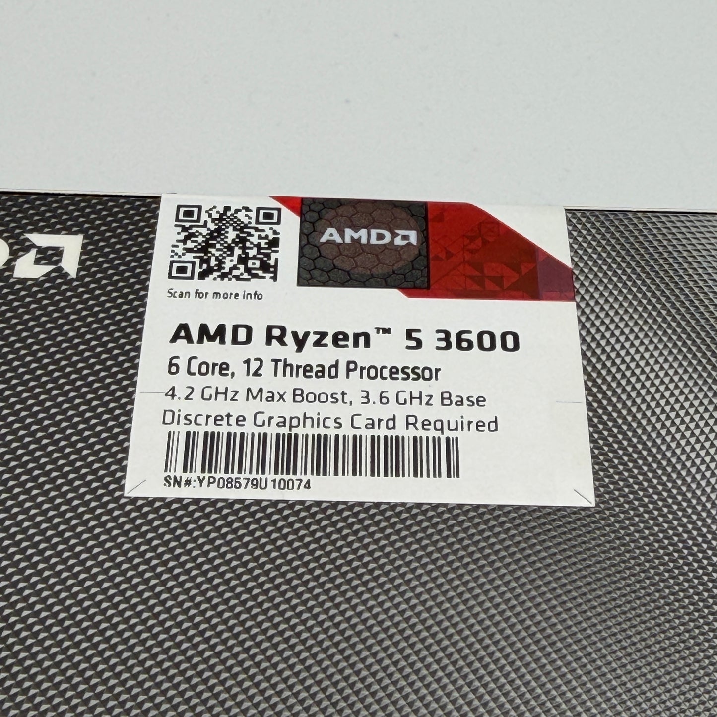 AMD Ryzen 5 3600 - New Open Box - Silver