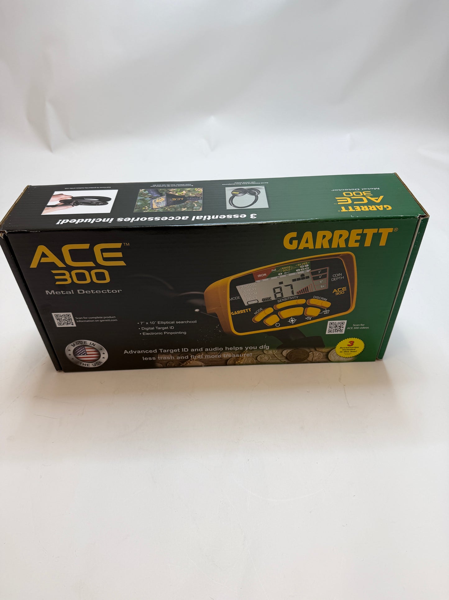 Garrett Ace 300 Metal Detector Black New In Box