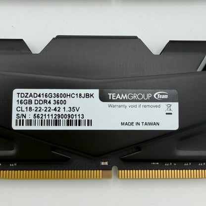 TeamGroup T-FORCE DARK ZA 32GB (16GBx2) DDR4 3600MHz RAM Kit