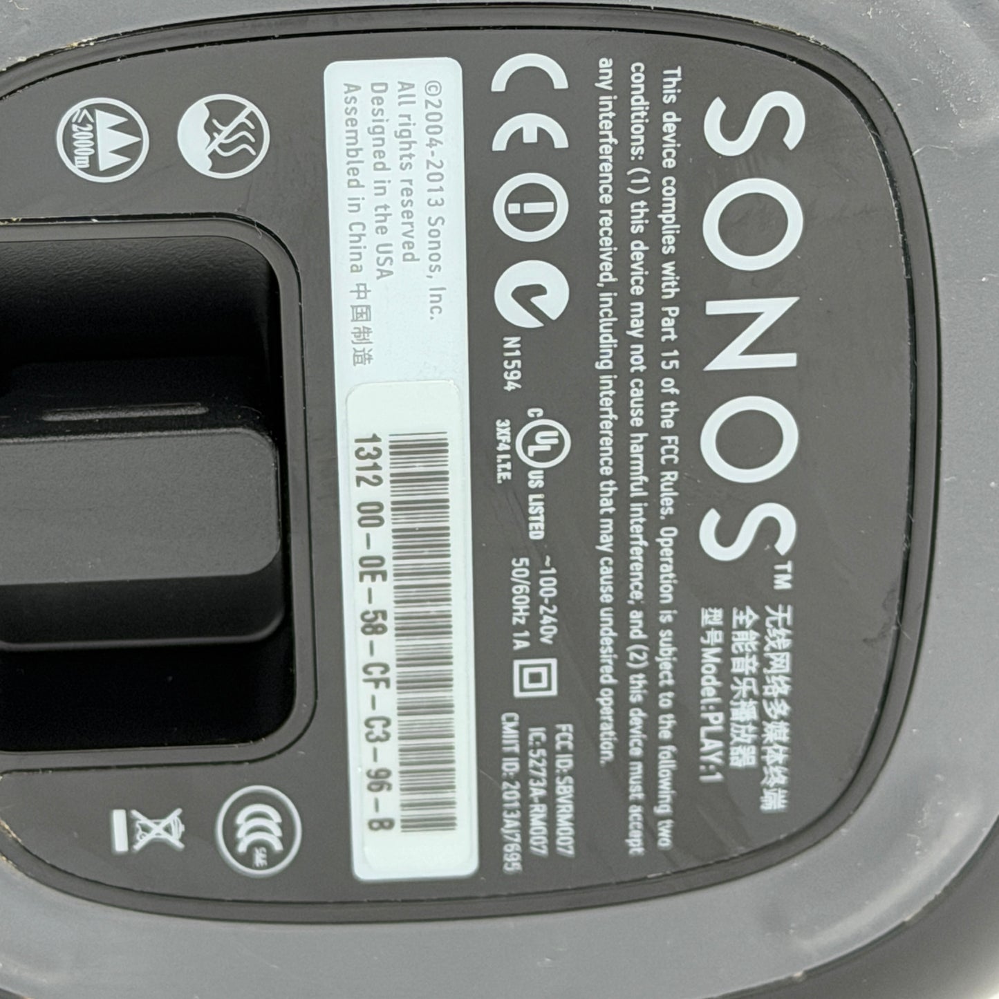 Sonos Play:1 Black Speaker Used MINTY!