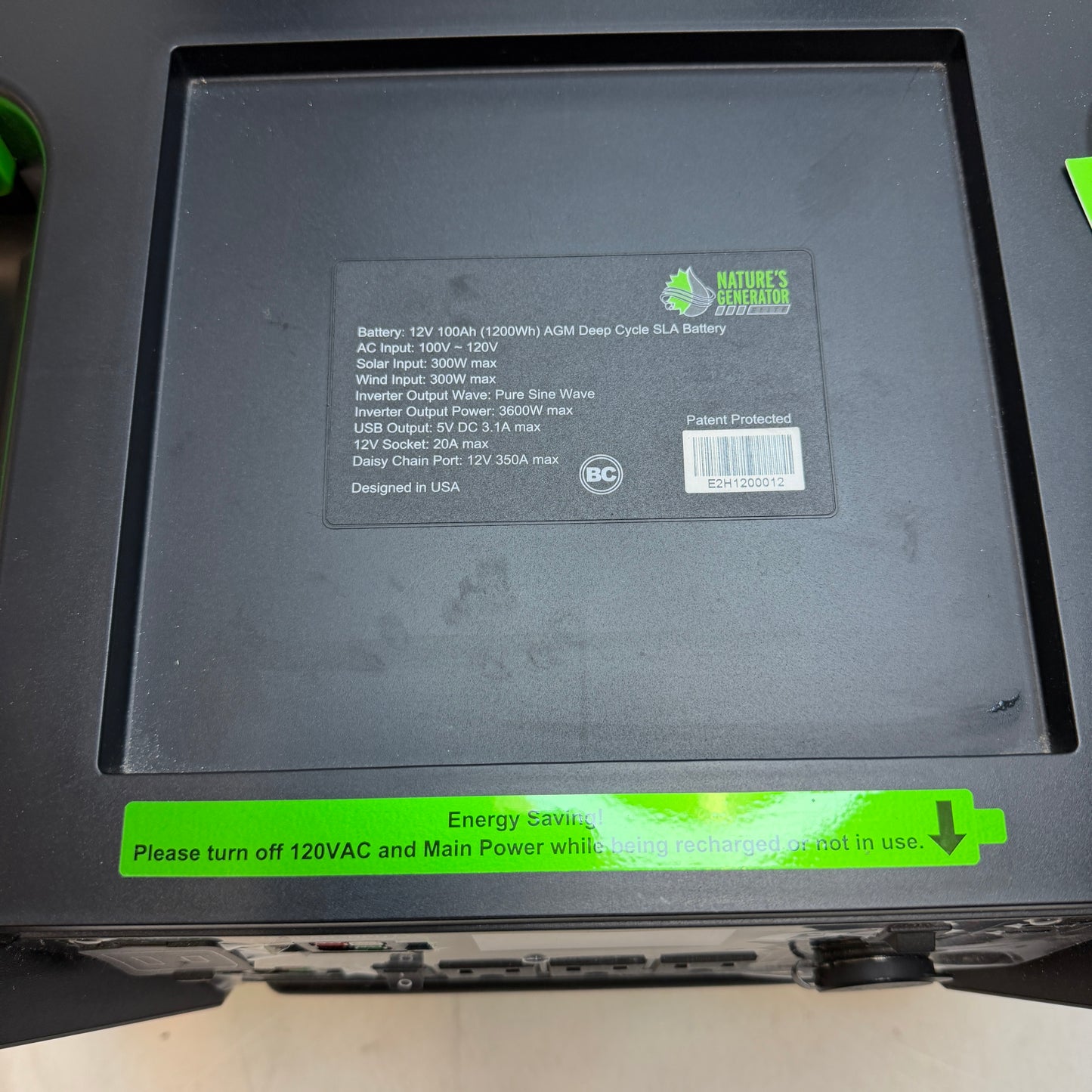 Natures Generator Elite Power Supply Green Used