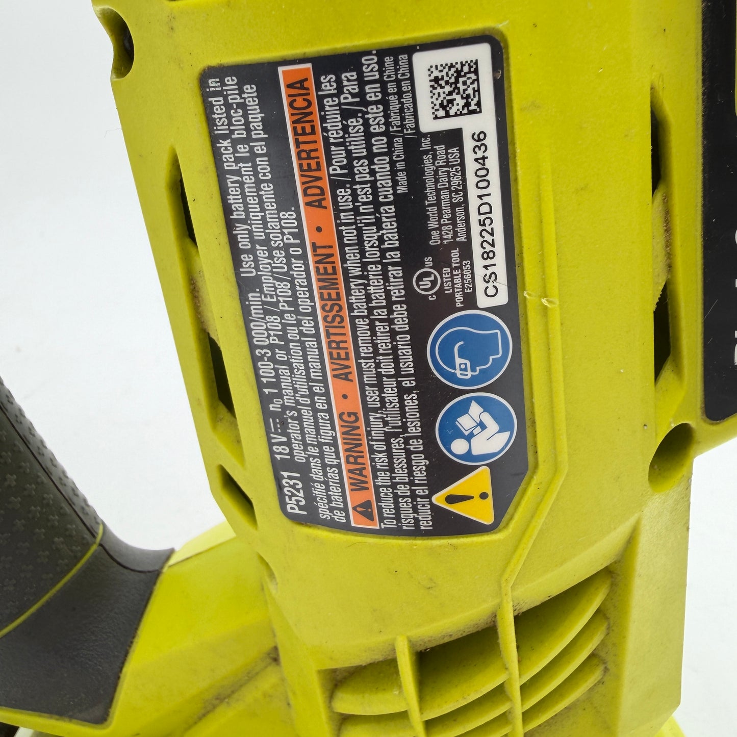 Ryobi ONE+ 18V P5231 Orbital Jig Saw Tool-Only - Green