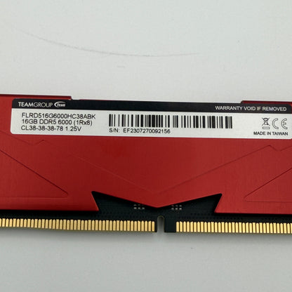 T-Force Vulcan 16GB PC5-48000 DDR5 SDRAM DIMM Red