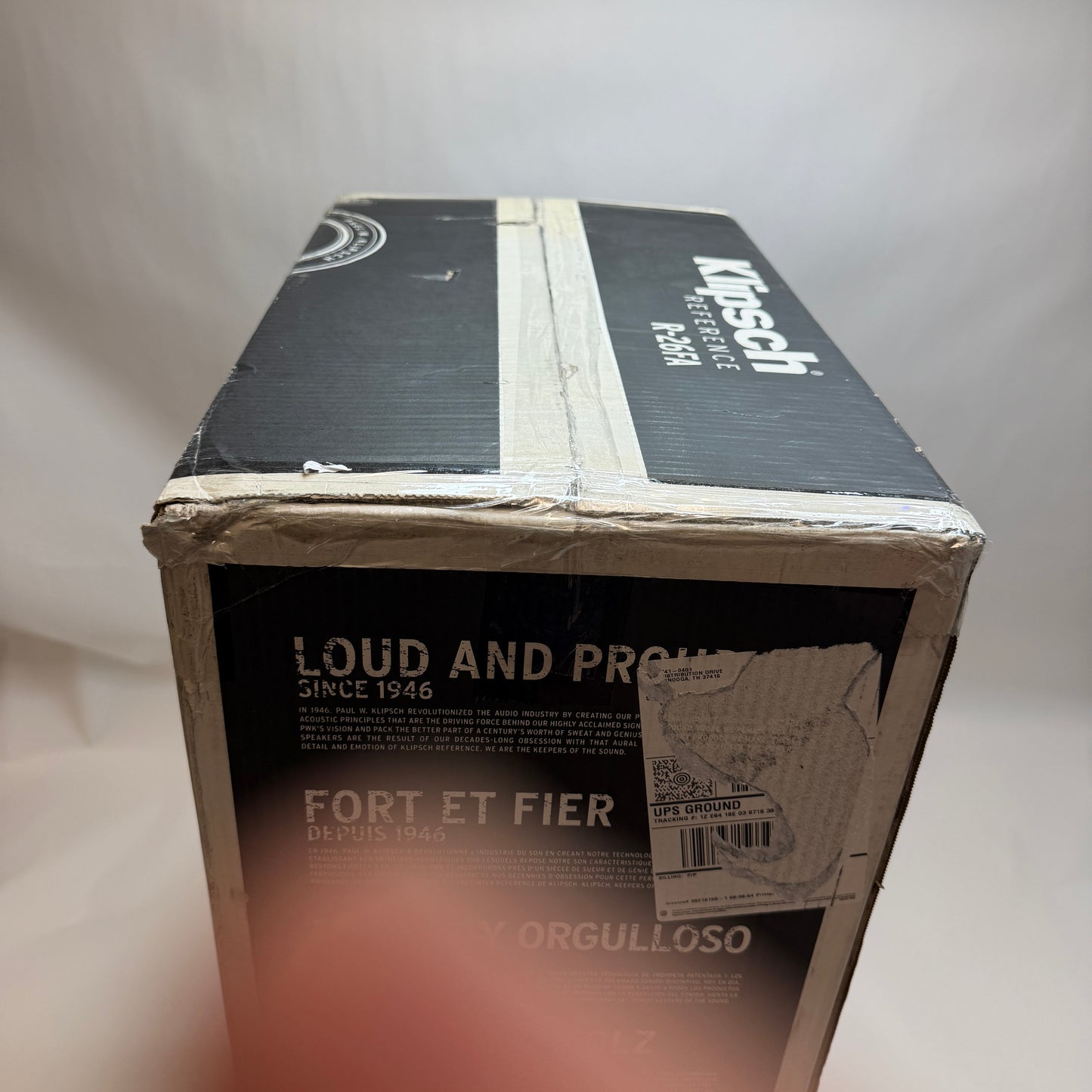 Klipsch R-26FA Floor Standing Speaker Black Used With Box READ