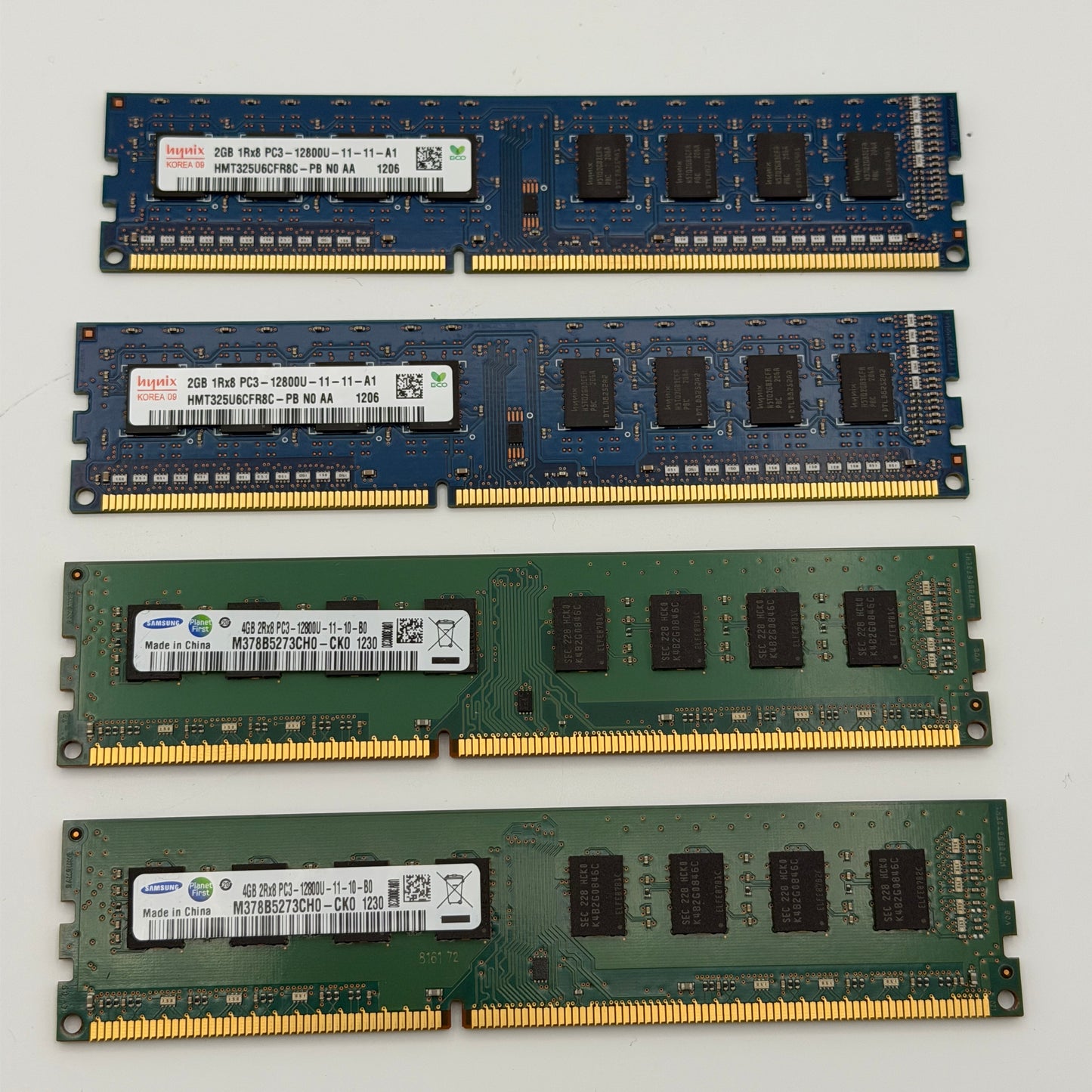 Samsung/Hynix  PC3 RAM Lot 12GB Total 2x4GB + 2x2GB