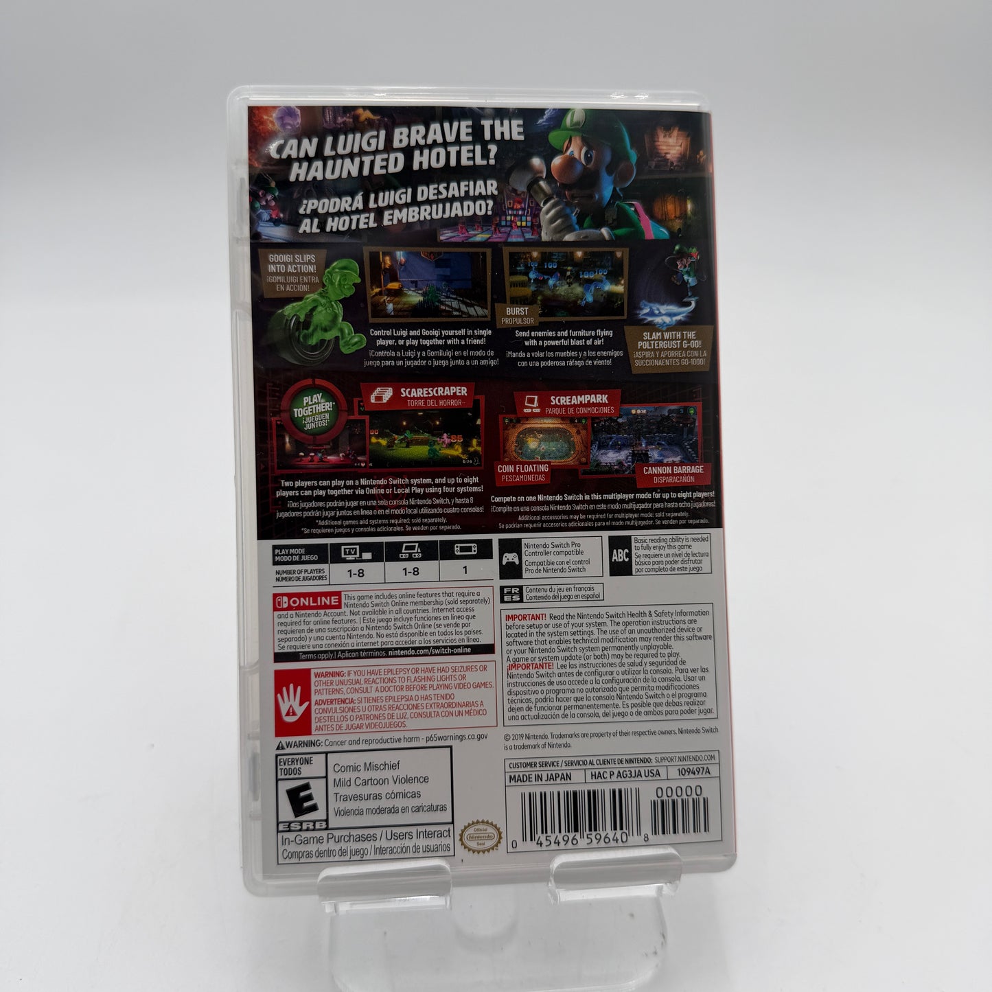 Nintendo Switch Luigi's Mansion 3 Video Game White Used